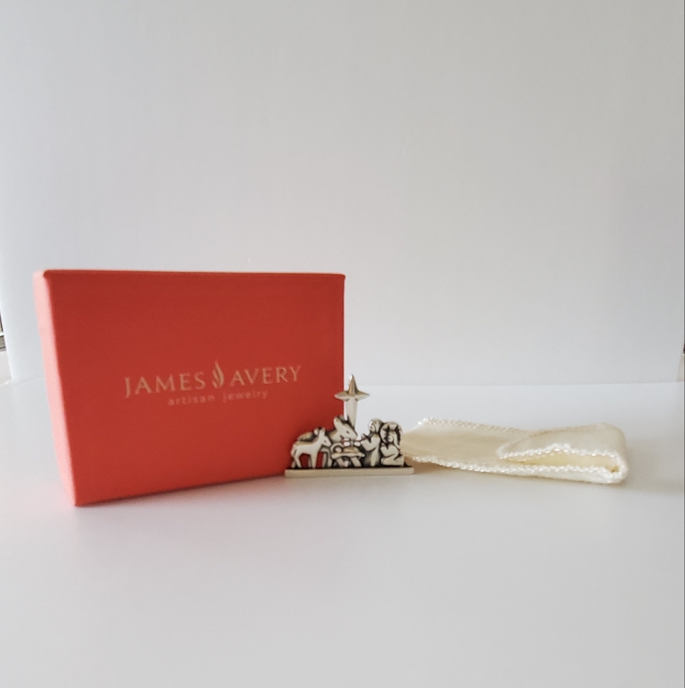 James Avery Silver Vintage Christmas Nativity Scene Pin/Brooch - Retired Design